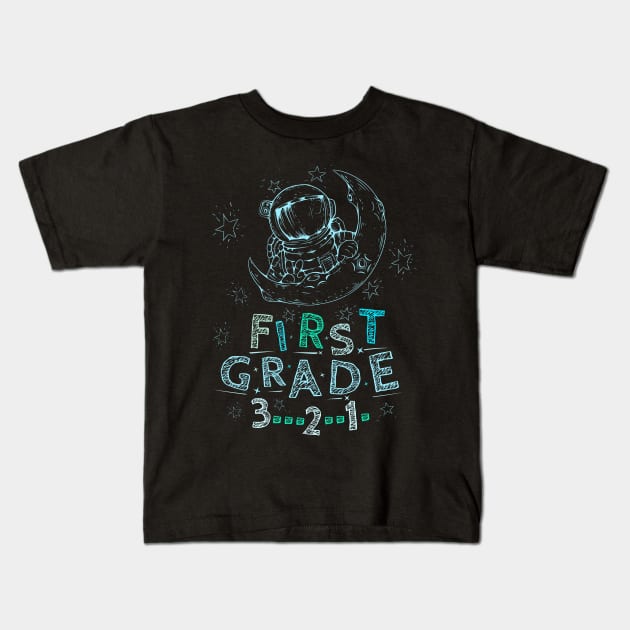 First Grade 3...2..1. Moon Mission First Graders Kids T-Shirt by holger.brandt